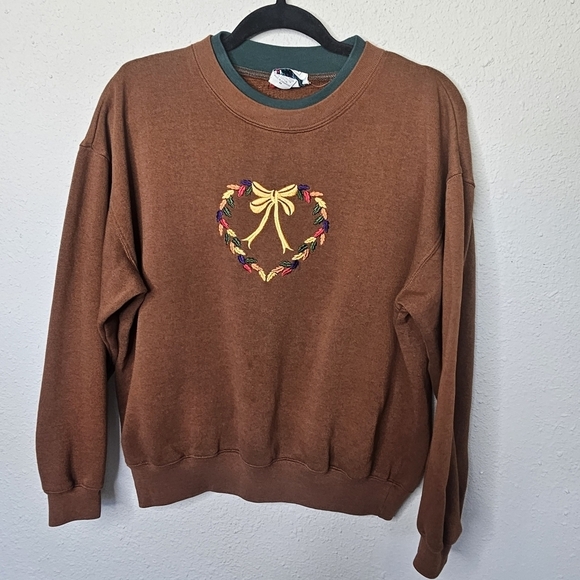 Vtg Bolo Spirit Sweatshirt Womens Medium Brown Pullover Fall Autumn Cozy Warm - Picture 1 of 9